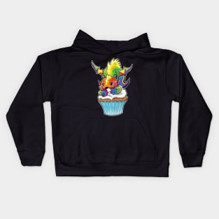 Cupcake dragon rainbow Kids Hoodie